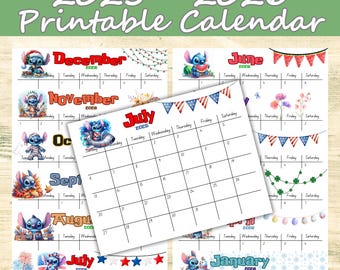 Calendrier de couture 2025-2026 | Calendrier imprimable | Calendrier modifiable