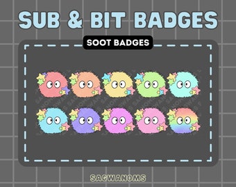 Soot Sprite Multicolor Twitch Sub & Bit Badges / Studio Ghibli Spirited Away / Emoticonos de Discord