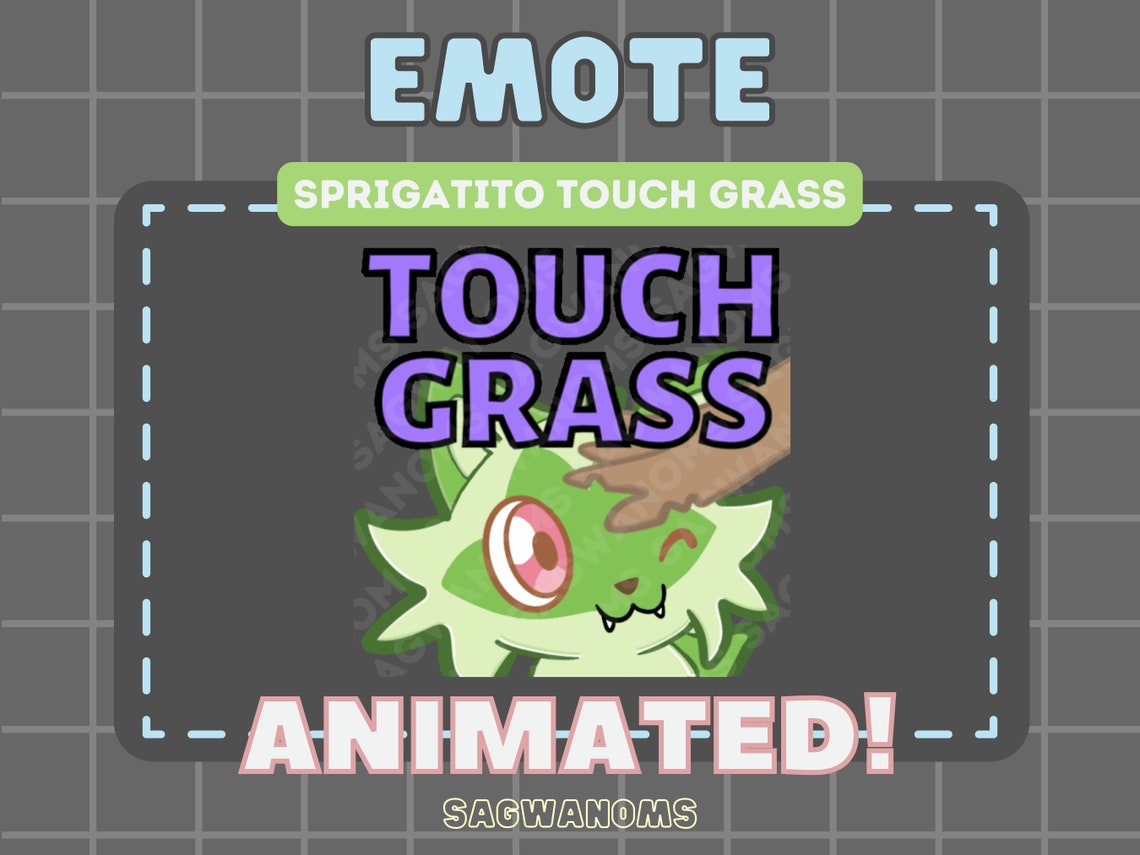Sprigatito Touch Grass Animated Twitch & Discord Emote Etsy Australia