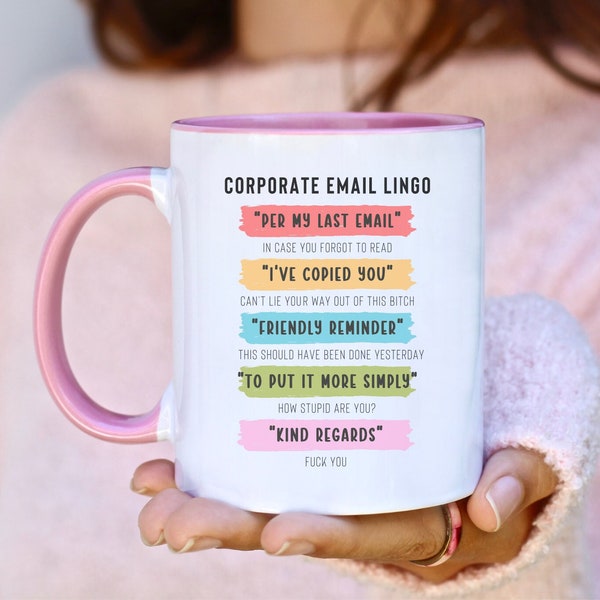 Funny Corporate Email Lingo Mug Gift for Coworker, Per My Last Email, Funny Email Mug, Email Lingo Mug, Corporate Email, Email Lingo Fun
