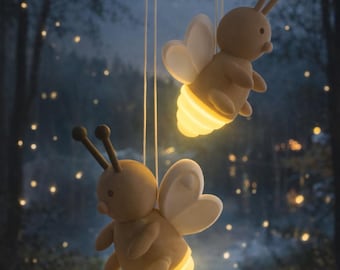 Glühwürmchen Lampe – Nachtlicht für Kinder | Hängende Kinderzimmer Deko | Warmes Licht | Geschenk für Kinder