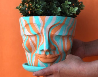 Handmade Pottery Plant Pot, Home Decor Garden Decor, Pottery Gift, Personalized Plant Pot, Creative Gift, Indoor Plant Pot