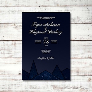 Wedding Invitation - ACOTAR Inspired - with RSVP and Details