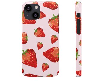 Phone Cases - Iphone Cases - Samsung Cases - Snap on Phone Cases - Strawberry Phone Case - Fruit Phone Case - Glossy Case - Polycarbonate