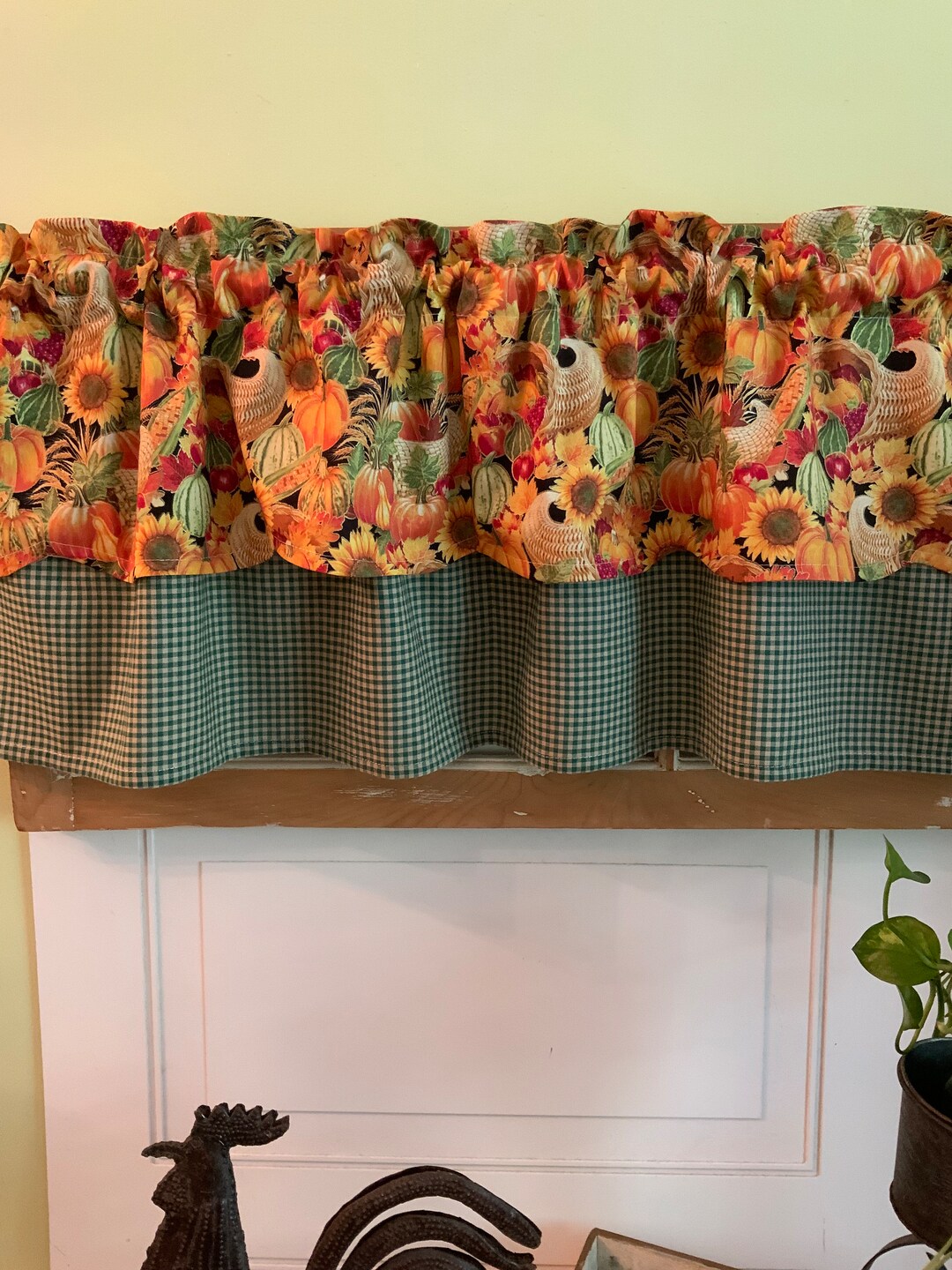 Fall Color Valances Double Layered Fall Pumpkins Valance. - Etsy