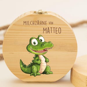 Personalisierte Zahndose Krokodilmotiv , Babygeschenk Geburt, Taufgeschenk, Geburtstag, Zahndose personalisiert, Zahndose Baby, Milchzähne