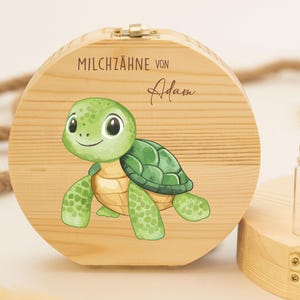Personalisierte Zahndose Schildkröten, Babygeschenk Geburt, Taufgeschenk, Geburtstag, Zahndose personalisiert, Zahndose Baby, Milchzähne