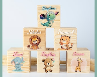 Money box personalized wooden animals - gift birth - money box child - money box name - money box wood - piggy bank - BOO Kids