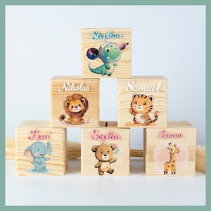 Spardose personalisiert Holz Tiere Geschenk Geburt Spardose Kind Spardose Name Spardose Holz Sparschwein BOO Kids zdjęcie 1