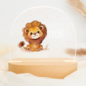 Lampe de nuit personnalisée lion, cadeau bébé naissance, cadeau baptême, anniversaire, veilleuse personnalisée, veilleuse bébé, veilleuse image 4