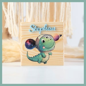 Money box personalized wooden animals gift birth money box child money box name money box wood piggy bank BOO Kids Dino