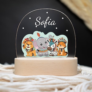 Personalized acrylic rabbit night lamp, baby gift, christening gift, nursery gift, birthday gift, personalized night light