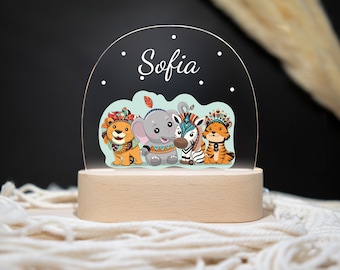 Personalized night lamp rabbit made of acrylic, baby gift birth, baptism gift, children's room, birthday gift, night light personalized