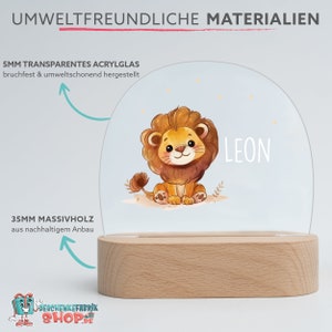 Lampe de nuit personnalisée lion, cadeau bébé naissance, cadeau baptême, anniversaire, veilleuse personnalisée, veilleuse bébé, veilleuse image 7