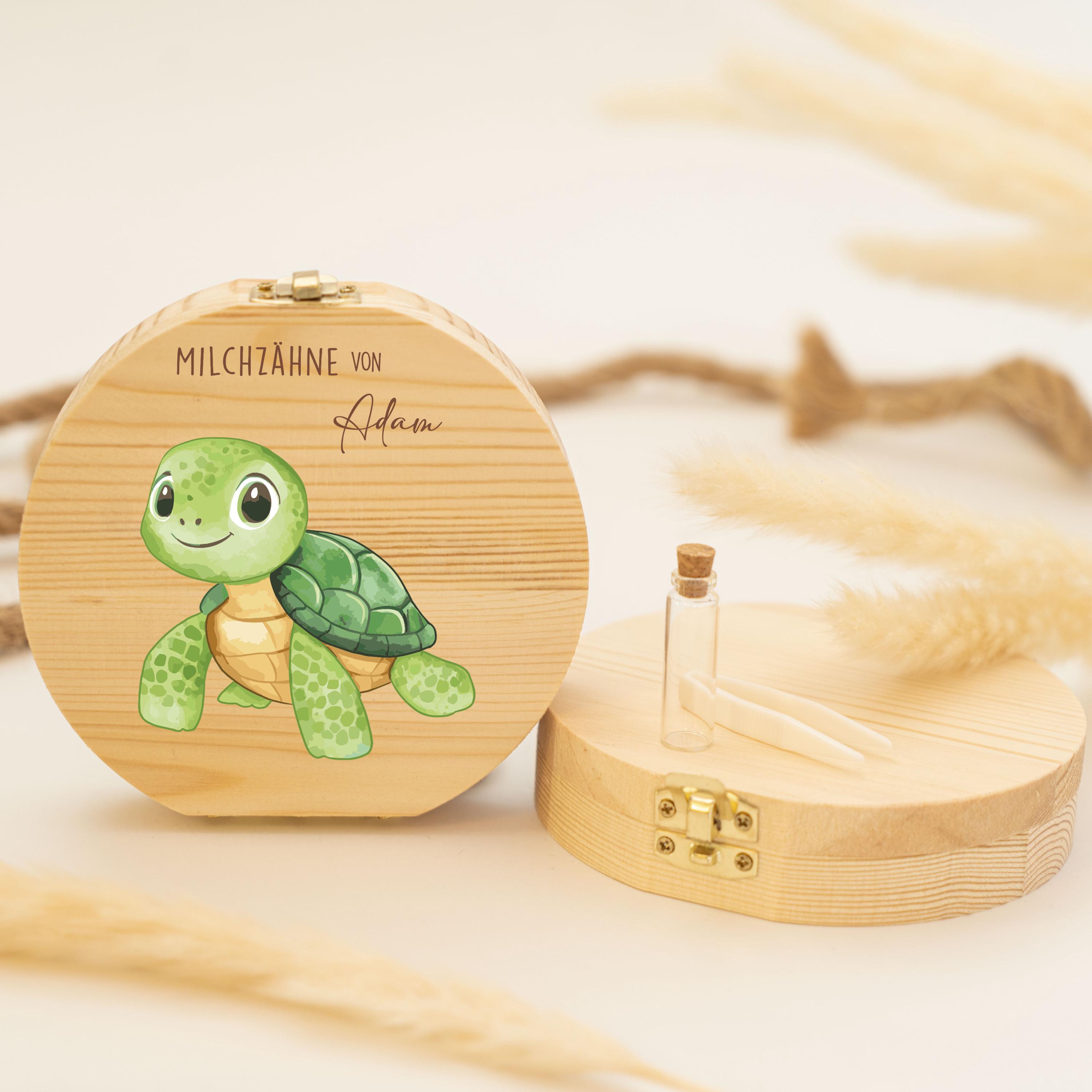Personalized tooth box turtles, baby gift birth, christening gift, birthday, personalized tooth box, baby tooth box, milk teeth