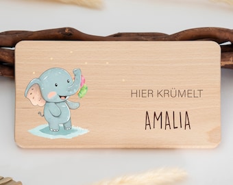 Frühstücksbrett personalisiert Elefant, Frühstücksbrettchen Kinder, Geburtstagsgeschenk, Holzbrett, Schneidebrett, Kindergeschenk