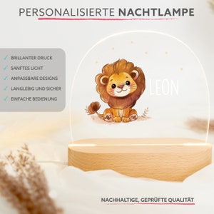 Lampe de nuit personnalisée lion, cadeau bébé naissance, cadeau baptême, anniversaire, veilleuse personnalisée, veilleuse bébé, veilleuse image 5