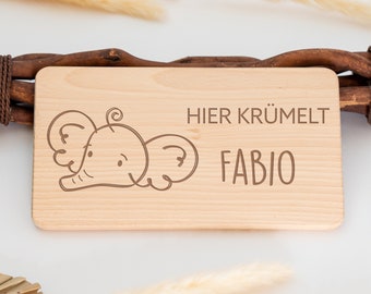 Frühstücksbrett personalisiert Elefant, Frühstücksbrettchen Kinder, Geburtstagsgeschenk, Holzbrett, Schneidebrett, Kindergeschenk