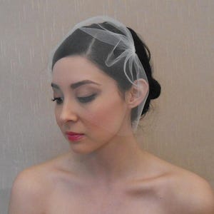 Bridal Mini Birdcage Veil Ivory White Off-white Blush Light Pink Tulle Wedding Veil Silver Gold Rose Gold Comb - Ships in 1-3 Business Days