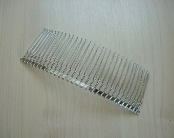 30 Teeth 4.5 Inches Large Silver Tone Hair Comb High Quality for Bridal Veils and Hair Accessories - Will Ship in 1 Business Day