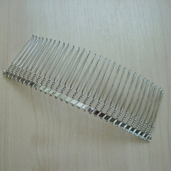 30 Teeth 4.5 Inches Large Silver Tone Hair Comb High Quality for Bridal Veils and Hair Accessories - Will Ship in 1 Business Day