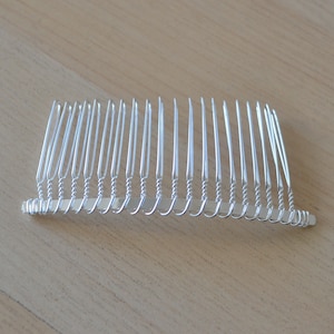 3 Inch Silver Plated or Silver Tone Hair Comb 20 Teeth High Quality for Bridal Veils and Hair Accessories - Will Ship in 1 Business Day