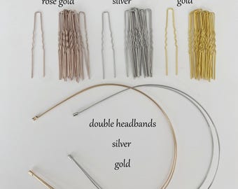 Brauthaarschmuck U-Pins, Doppel-Stirnbänder, DIY Hochzeits-Accessoires