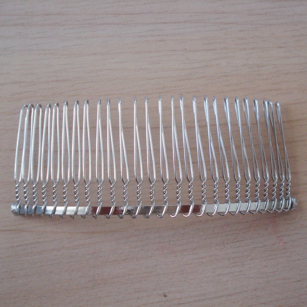 26 Teeth 4 Inches Wide High Quality Silver Tone Wire Comb Hair Comb Metal Comb - Will Ship in 1 Business Day