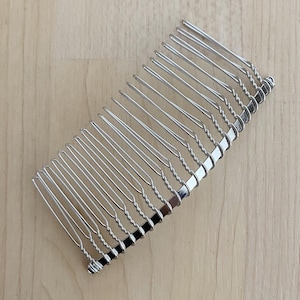 22 Teeth 3 1/4 Inches Wide Silver Tone High Quality Wholesale Wire Combs Metal Bridal Hair Combs