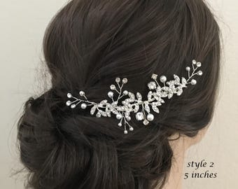 Bridal Hair Piece Wedding Headpiece Pearls Crystals Rhinestones Bridesmaid Hairpiece Headpiece - Ships in 1-3 Business Days