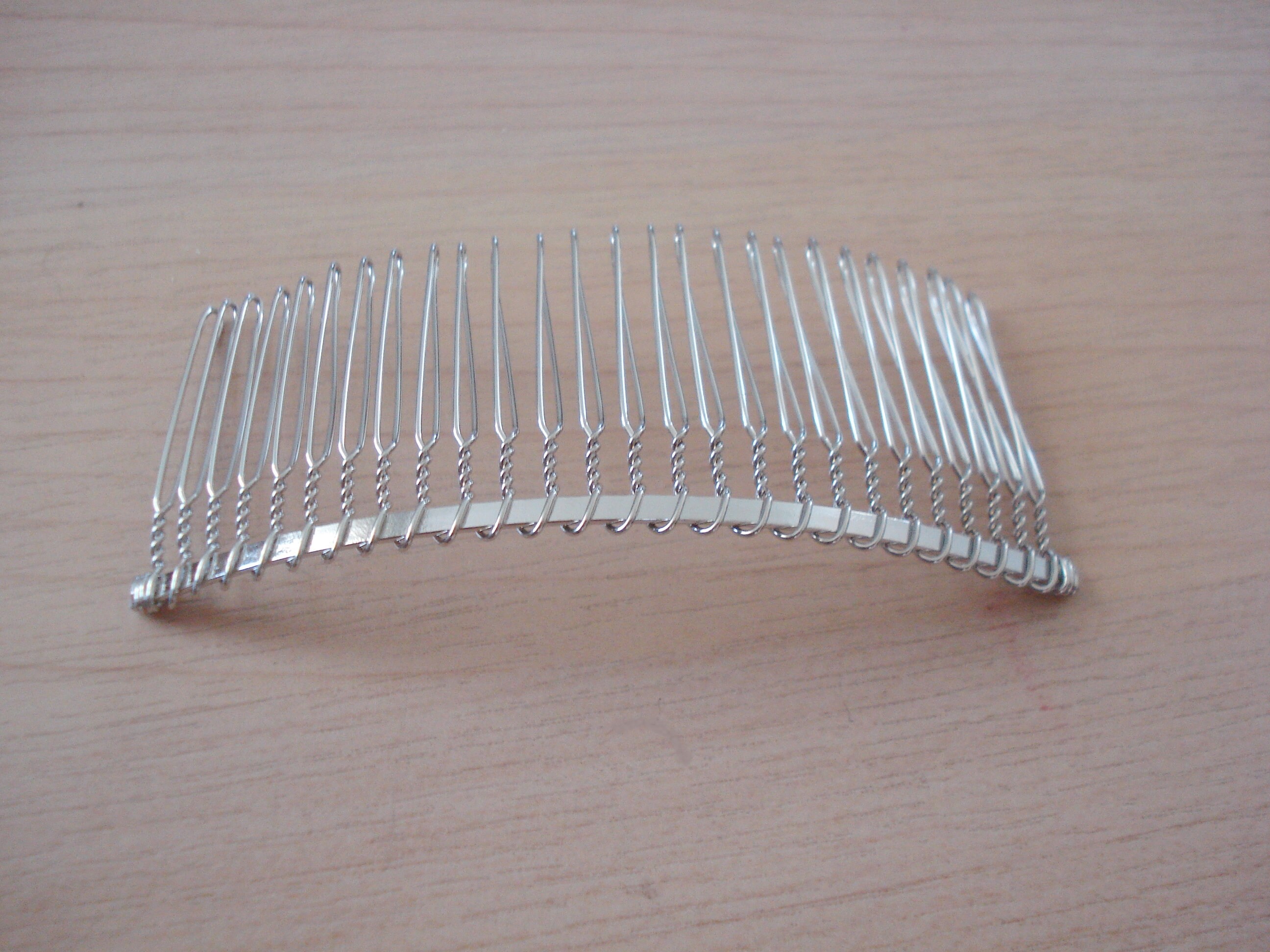Silver Tone Wire Hair Comb - 26 Teeth, Bridal Accessory - Etsy