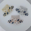 Wedding Sapphire Blue Bridal Hair Comb Hairpiece Silver Gold Rose Gold Bridesmaid Black Mother of Bride Groom Ships in 1-3 Business Days
