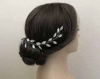 Bridal Leaf Hair Vine: Wedding Hair Piece, Silver or Gold