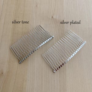 20 Teeth 3 Inch Silver Tone or Silver Plated Hair Comb High Quality Wire Metal for Bridal Veils Hair Accessories Will Ship in 1 Business Day