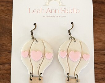 Valentine&#39;s Day Hot Air Balloon Earrings