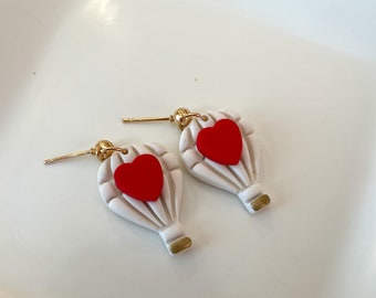 Mini Valentine&#39;s Day Hot Air Balloon Earrings