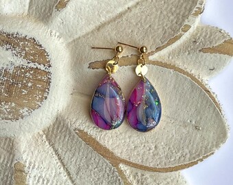 Faux Stone Teardrop Clay Earrings