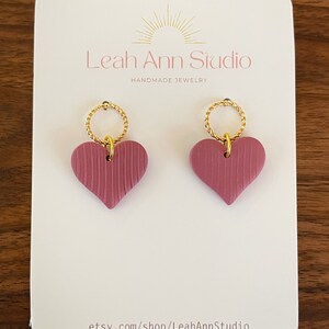 Mauve Valentine&#39;s Day Polymer Clay Earrings