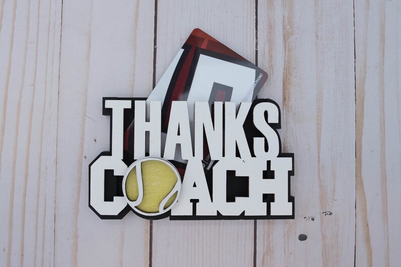 Tennis Coach Gift Card Holder, Thank You Coach SVG, Team Gift Laser Cut SVG Download File for
