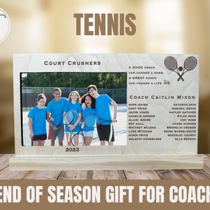 Tennis Coach Gift, Tennis Coach Frame, Gift for Coaches, Gift from Team, Tennis Plaque, Custom Tennis Gift, End of Season Gift