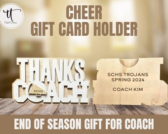 Personalized Cheer Coach Gift Card Holder, Team Gift