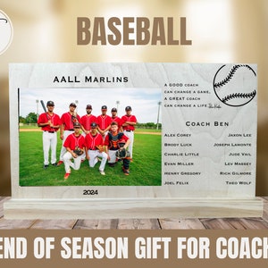 Baseball Coach Gift, Baseball Coach Frame, Gift for Coaches, Gift from Team, Baseball Plaque, Custom Baseball Gift, End of Season Gift