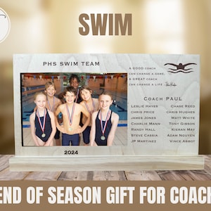 Swim Coach Gift, Swim Coach Frame, Gift for Coaches, Gift from Team, Swim Coach Plaque, Custom Swim Gift, End of Season Gift