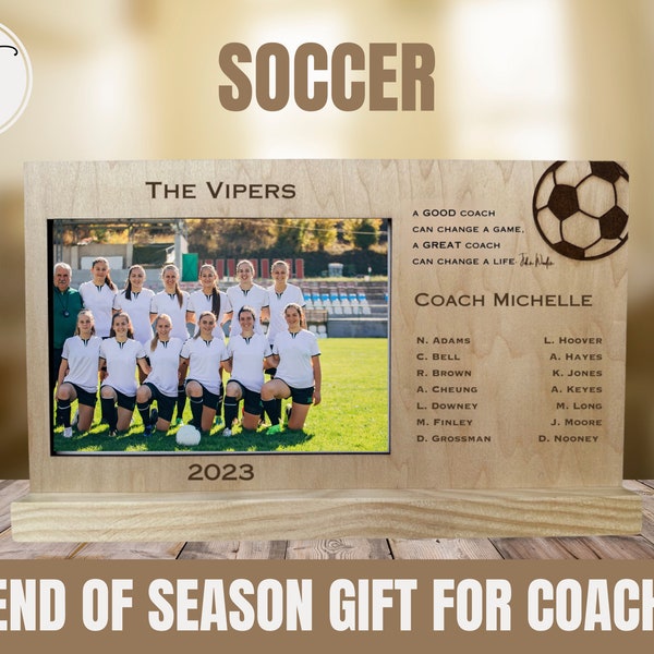 Soccer Coach Gift, Soccer Coach Frame, Gift for Coaches, Gift from Team, Soccer Plaque, Custom Soccer Gift, End of Season Gift