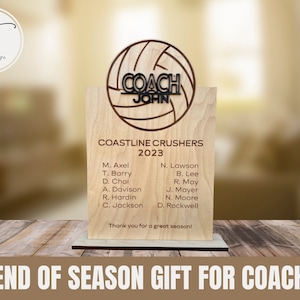 Volleyball Coach Gift, Coach Award Plaque, End of Season Gift from Team, Personalized Gift for Coach, Thank You Gift, Volleyball Plaque