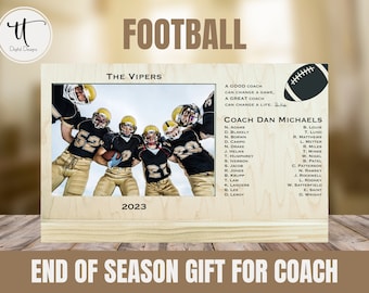 Football Coach Gift, Football Coach Frame, Gift for Coaches, Gift from Team, Football Plaque, Custom Football Gift, End of Season Gift