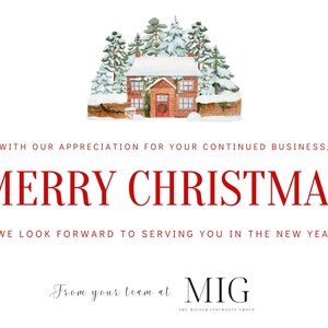 Company Christmas Card Snowy Home