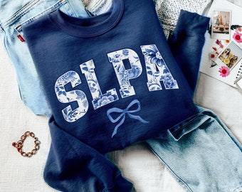 Sudadera SLPA con estampado floral para asistente de patología del habla y el lenguaje, regalo de toile con lazo, suéter de asistente de patología, suéter de graduación para estudiantes