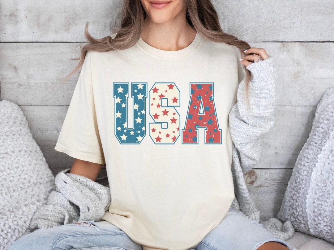 4th of July Comfort Colors Shirt Independence Day USA Stars - Etsy