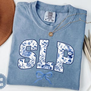 Speech Language Pathologist Shirt Speech Pathology Gift Floral SLP Tshirt With Bow Speech Therapist SLP Teacher Gift SLP Aesthetic Shirt